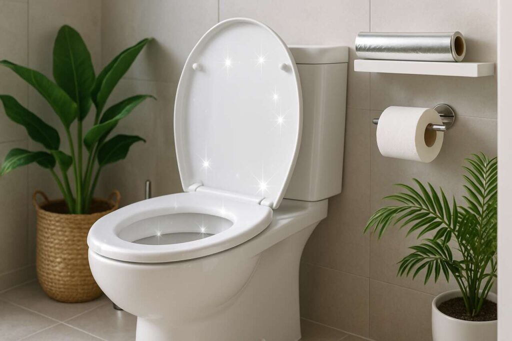 Simpel: Der Alufolien-Trick, der Ihre Toilette täglich strahlend sauber hält