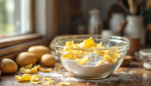 Kartoffelschalen mit Backpulver mixen: Warum wird dies empfohlen und wozu dient es?